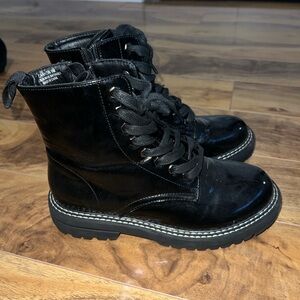 Black Lace-Up Combat Boots